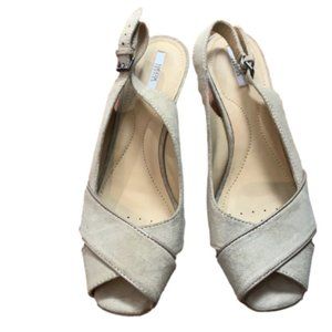Geox Respira stone wedge heel Suede sandals
